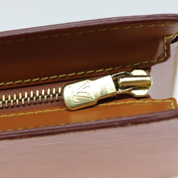 LOUIS VUITTON Epi Pochette Homme Clutch Bag Brown Zipang gold - Picture 11 of 16